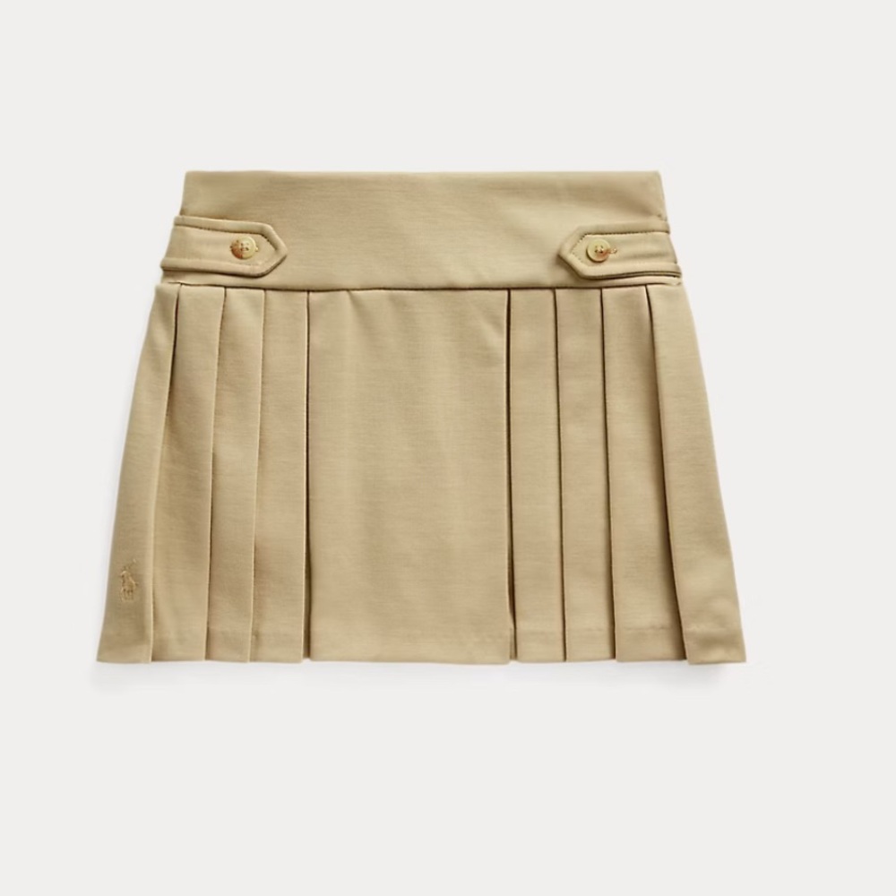 Polo Ralph Lauren Pleated Mini Skirt in Khaki
